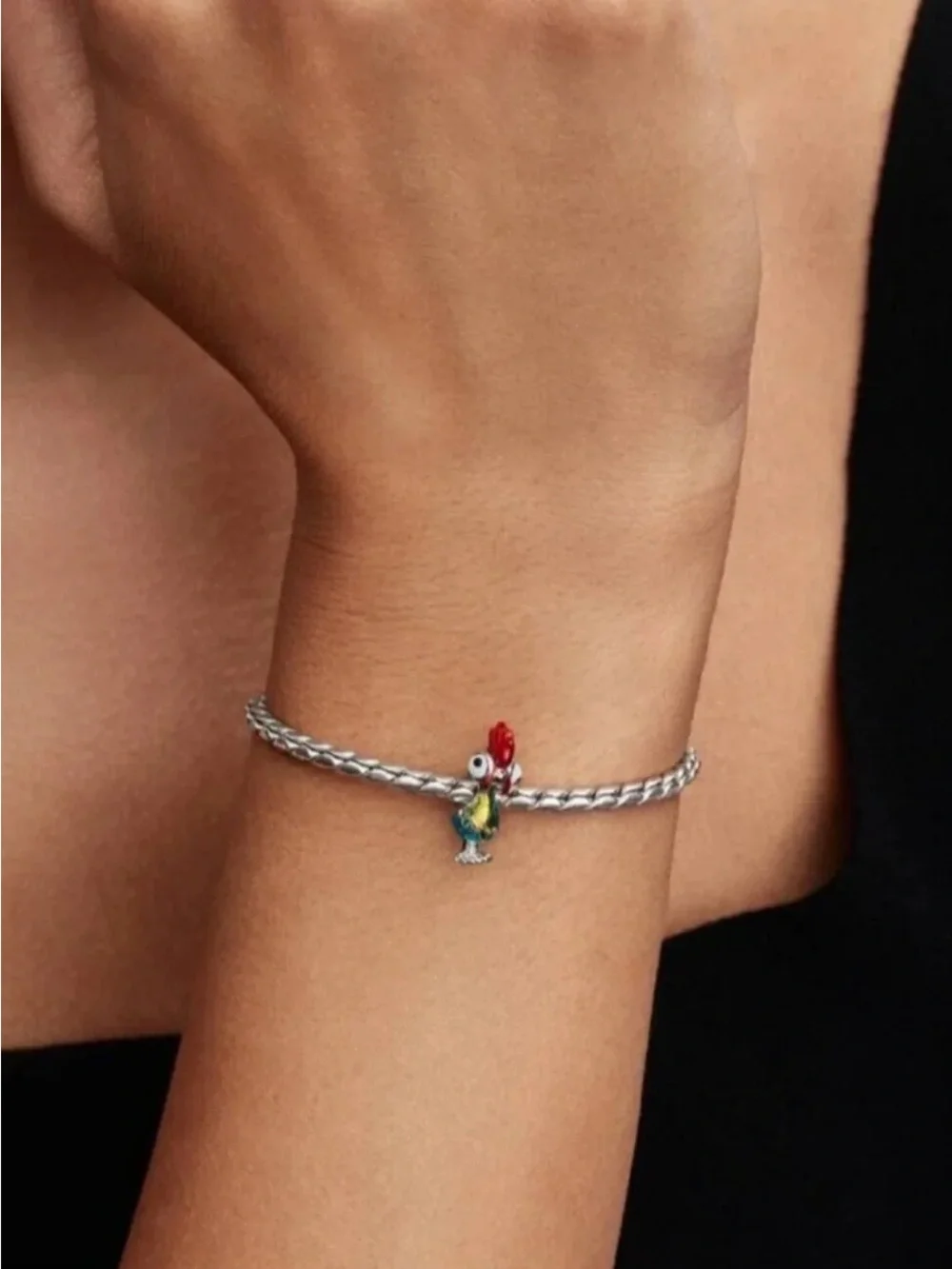 Pandora Multicolor Rooster Charm - Red & Teal